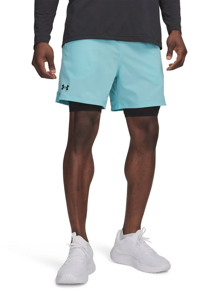 UA Vanish Woven 2 en 1 Short azul para hombre