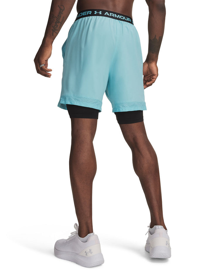 UA Vanish Woven 2 en 1 Short azul para hombre