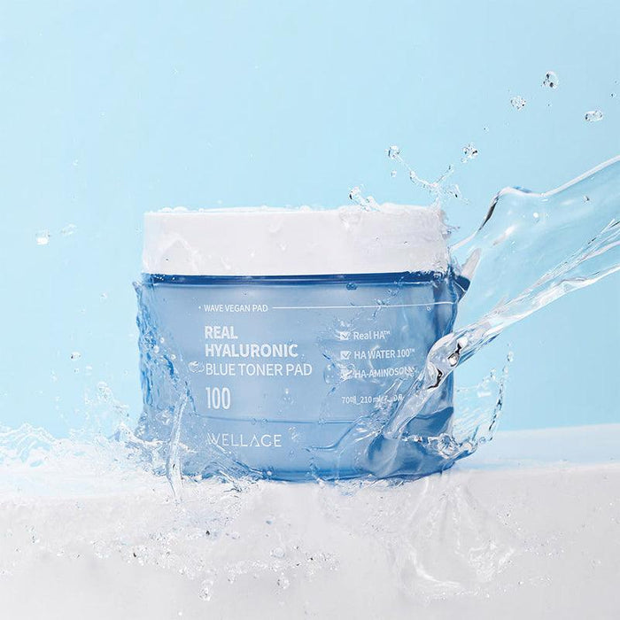 [WELLAGE] Real Hyaluronic Blue Toner Pad 210ml 70EA - Ballagrio