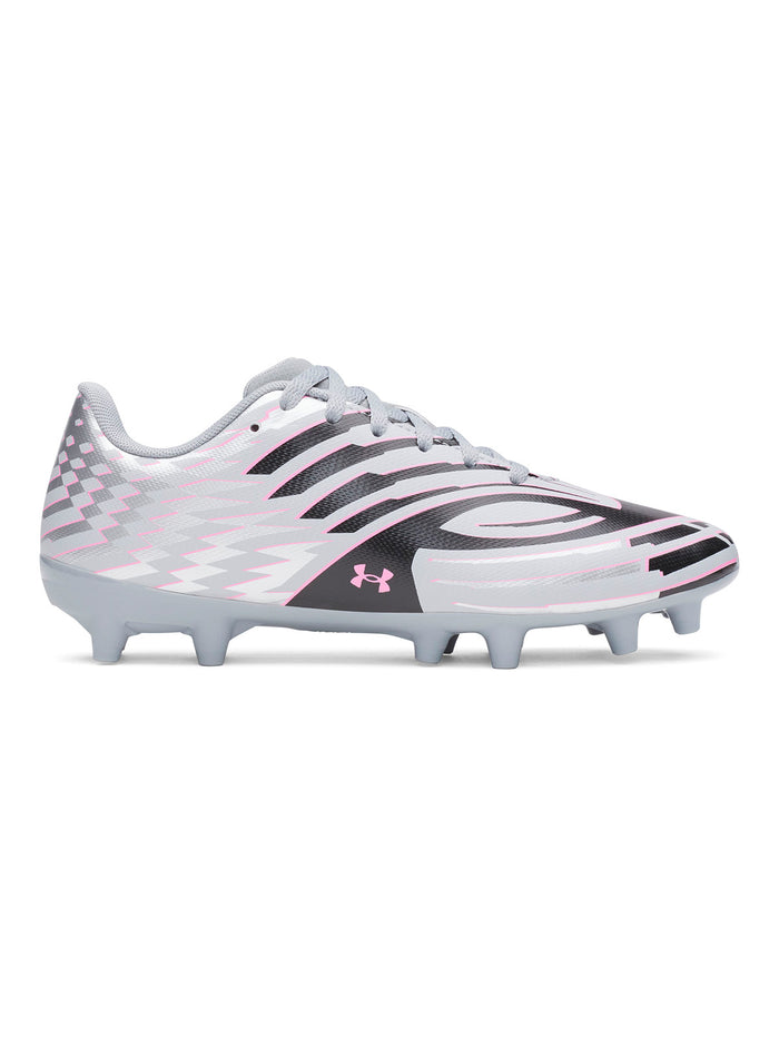 Zapatilla UA Shadow Club 4 FG Jr gris para niño